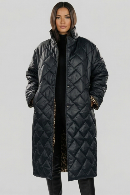 Olivia Sur™ | Elegante Abrigo con Estampado de Leopardo
