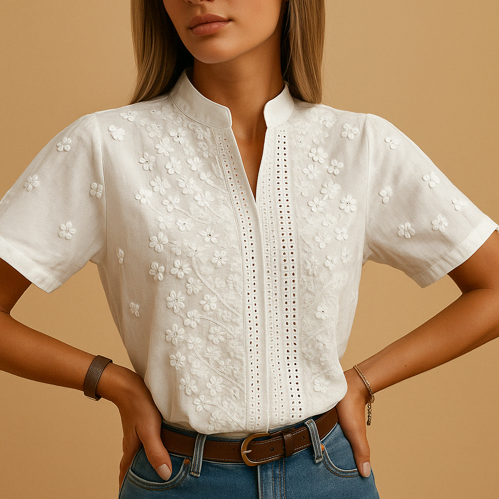 Elisa | Blusa Blanca Trendy y Sofisticada