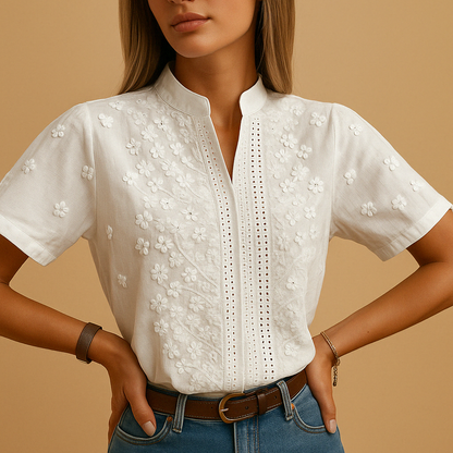 Elisa | Blusa Blanca Trendy y Sofisticada