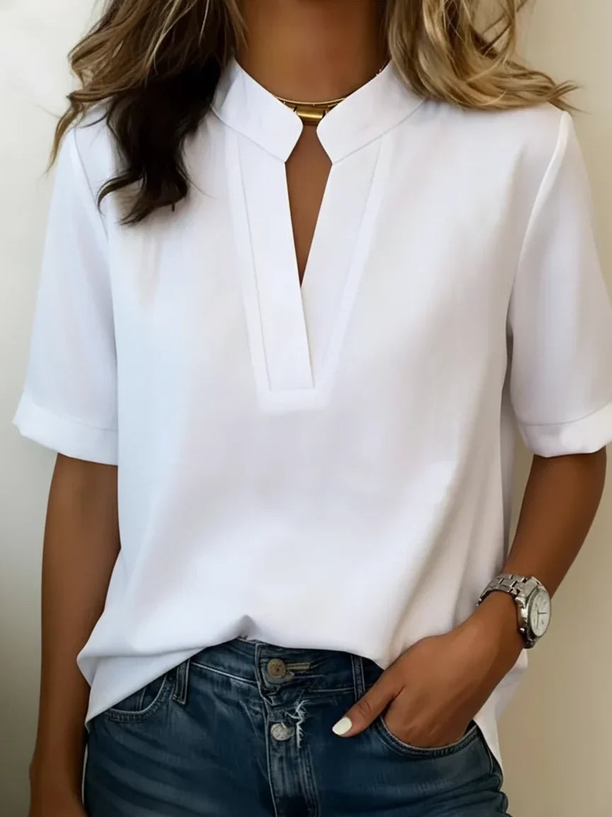 Elisa | Blusa elegante con sofisticado cuello refinado