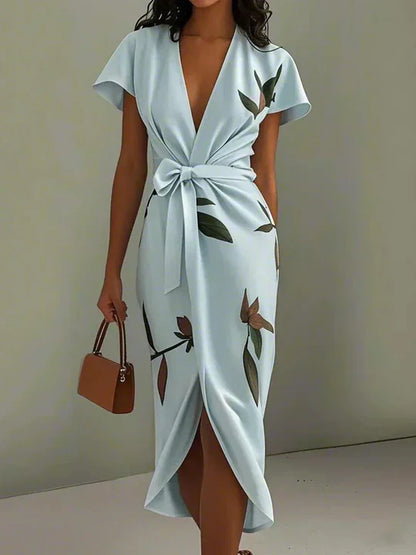 Elisa™ | Sofisticado vestido cruzado con hermoso estampado floral