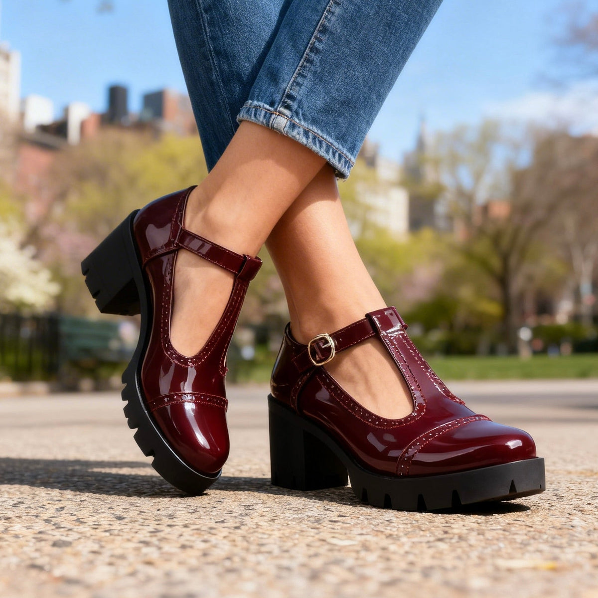 Daisy | Elegantes zapatos brogue con tacón alto