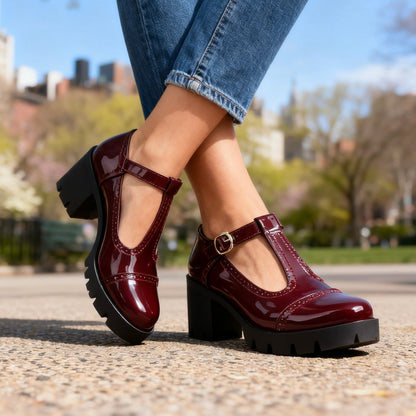 Daisy | Elegantes zapatos brogue con tacón alto