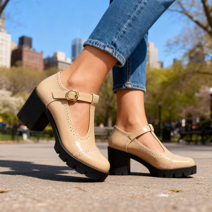 Daisy | Elegantes zapatos brogue con tacón alto
