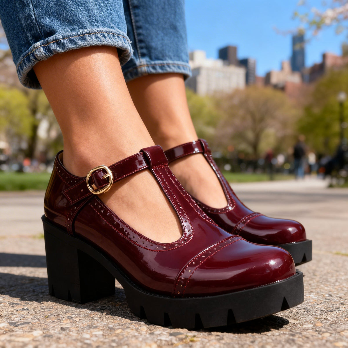 Daisy | Elegantes zapatos brogue con tacón alto
