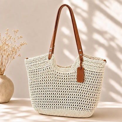 CAMELIA - Elegante Bolso Shopper Tejido a Crochet