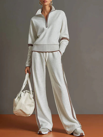 Maria | Elegante conjunto de blusa y pantalón de pierna ancha
