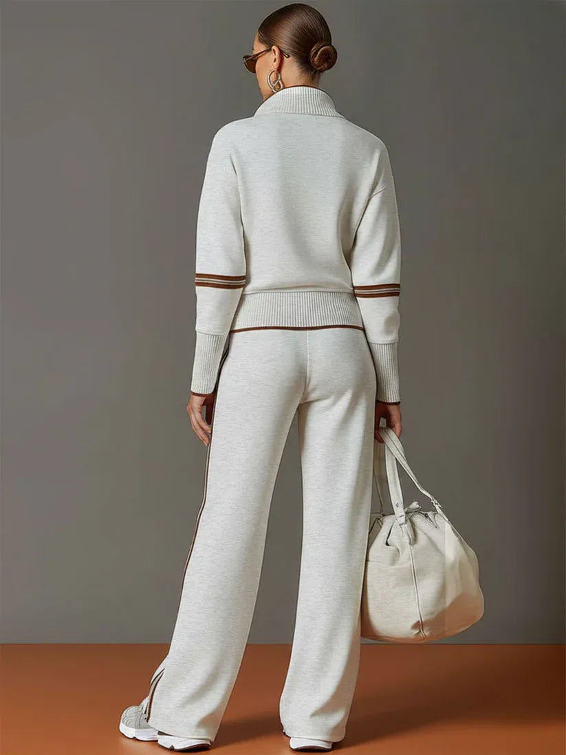 Maria | Elegante conjunto de blusa y pantalón de pierna ancha