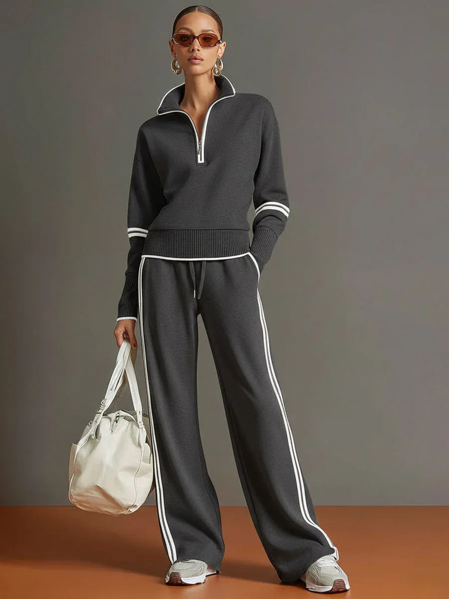 Maria | Elegante conjunto de blusa y pantalón de pierna ancha