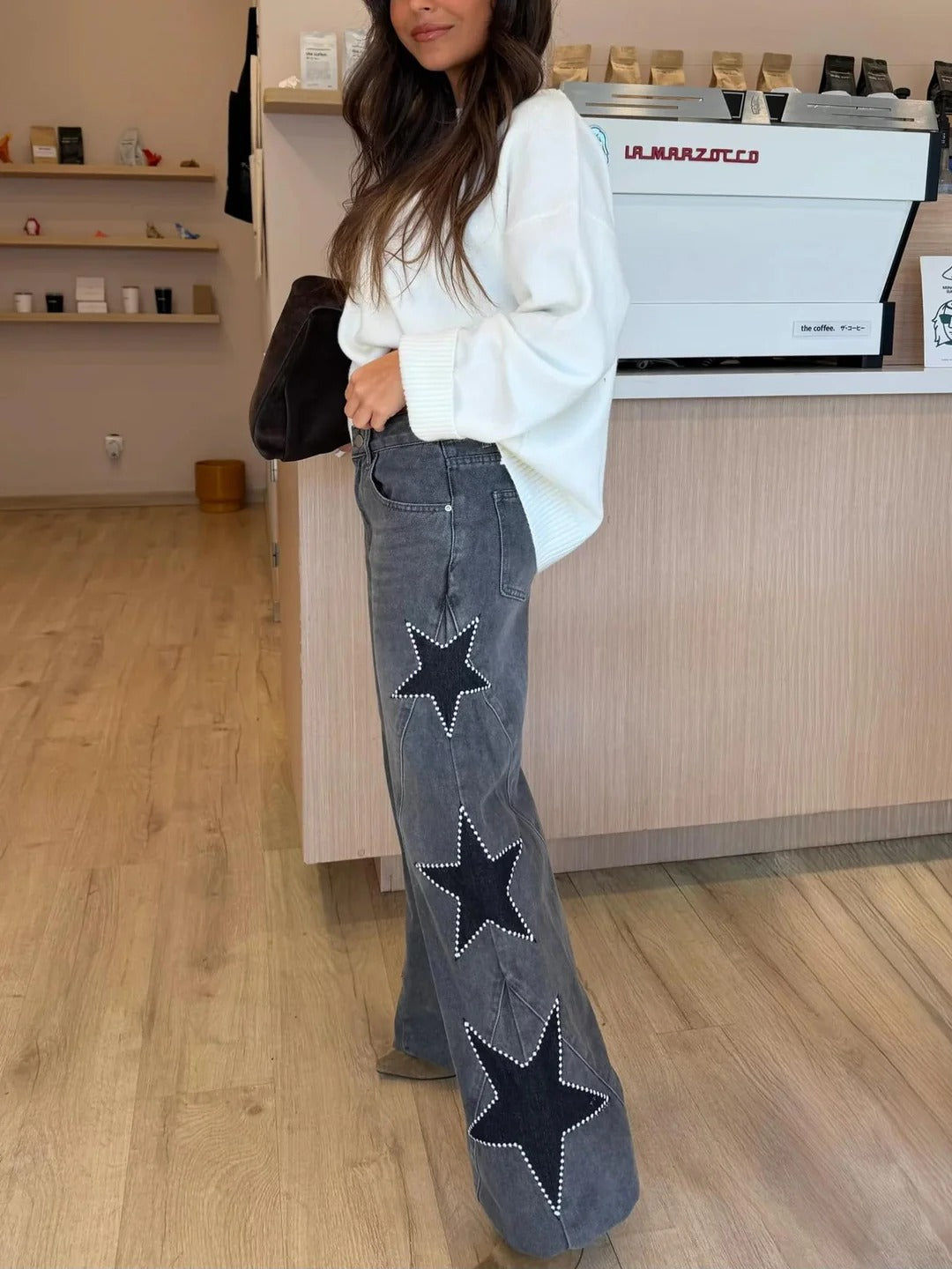 María™ | Vaqueros Rectos con Estrellas para un Estilo Moderno y Único
