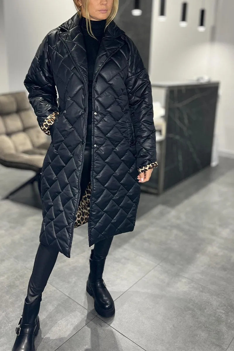 Olivia Sur™ | Elegante Abrigo con Estampado de Leopardo