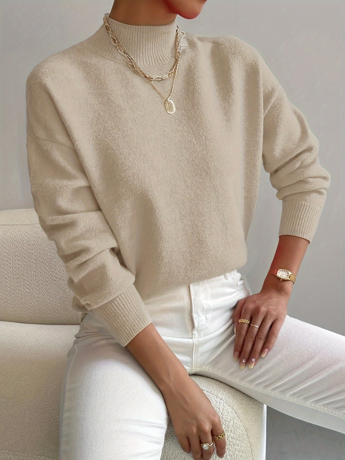 ELEANOR - Jersey de Cuello Perkins Elegante