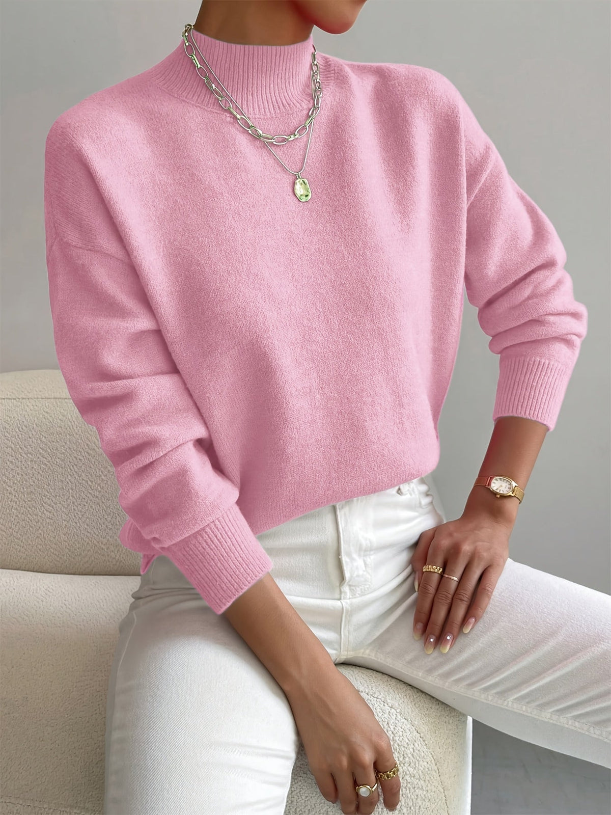 ELEANOR - Jersey de Cuello Perkins Elegante
