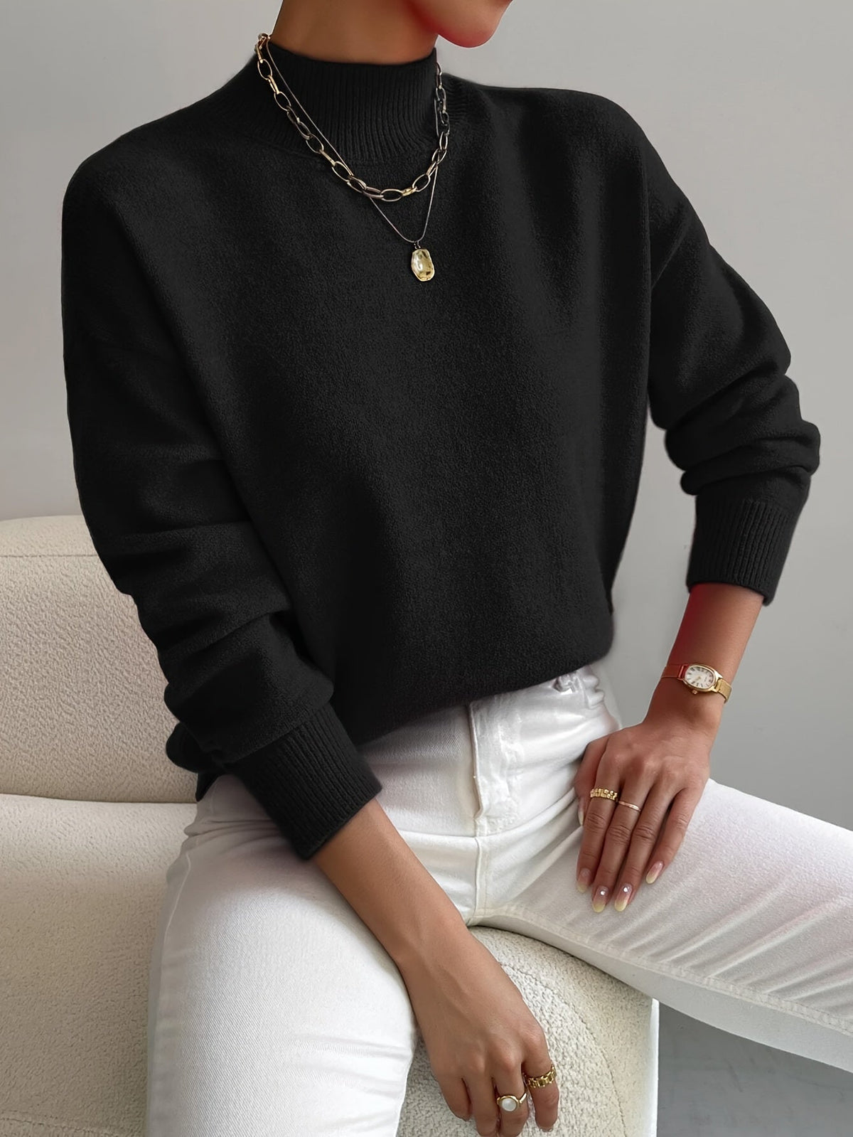 ELEANOR - Jersey de Cuello Perkins Elegante