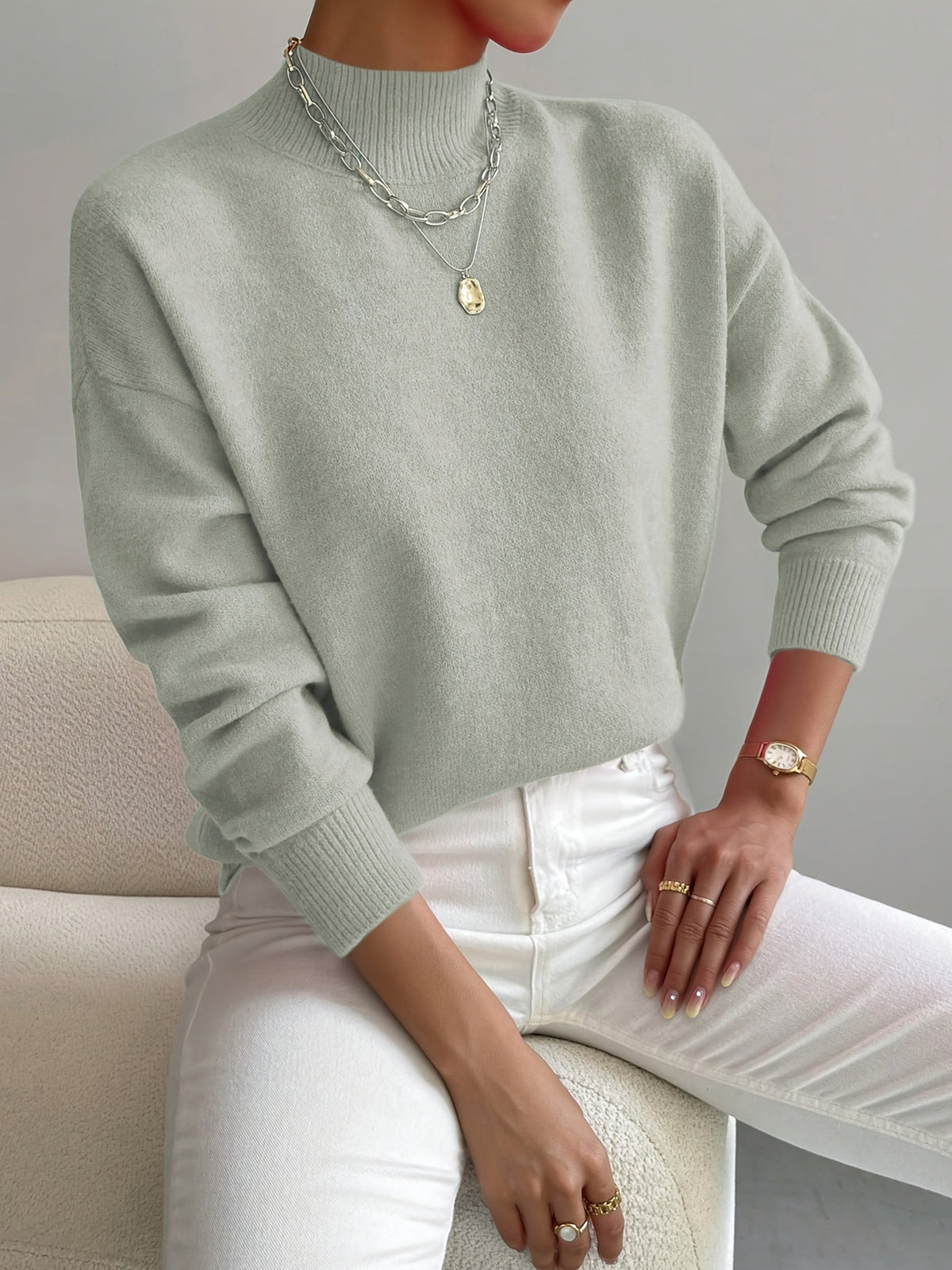 ELEANOR - Jersey de Cuello Perkins Elegante