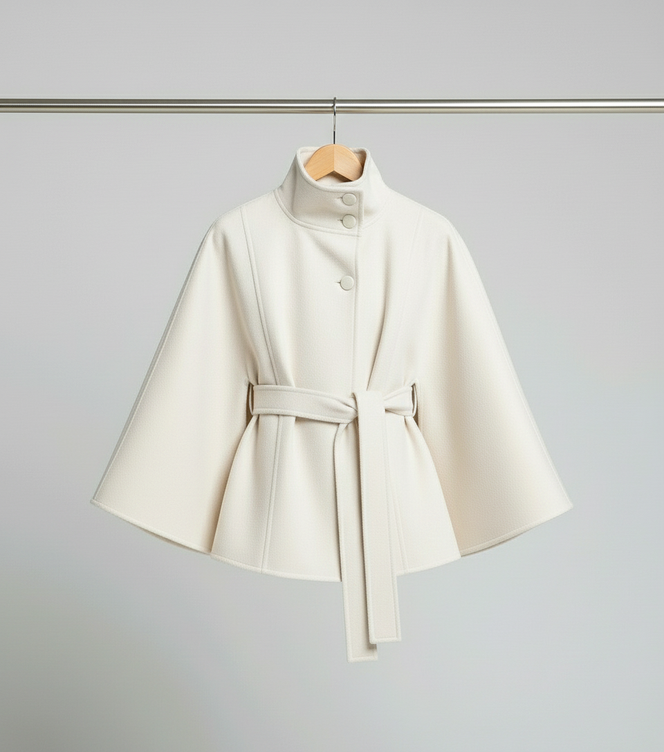 Carla | Elegante Abrigo con Cuello Alto y Cinturón Ajustable
