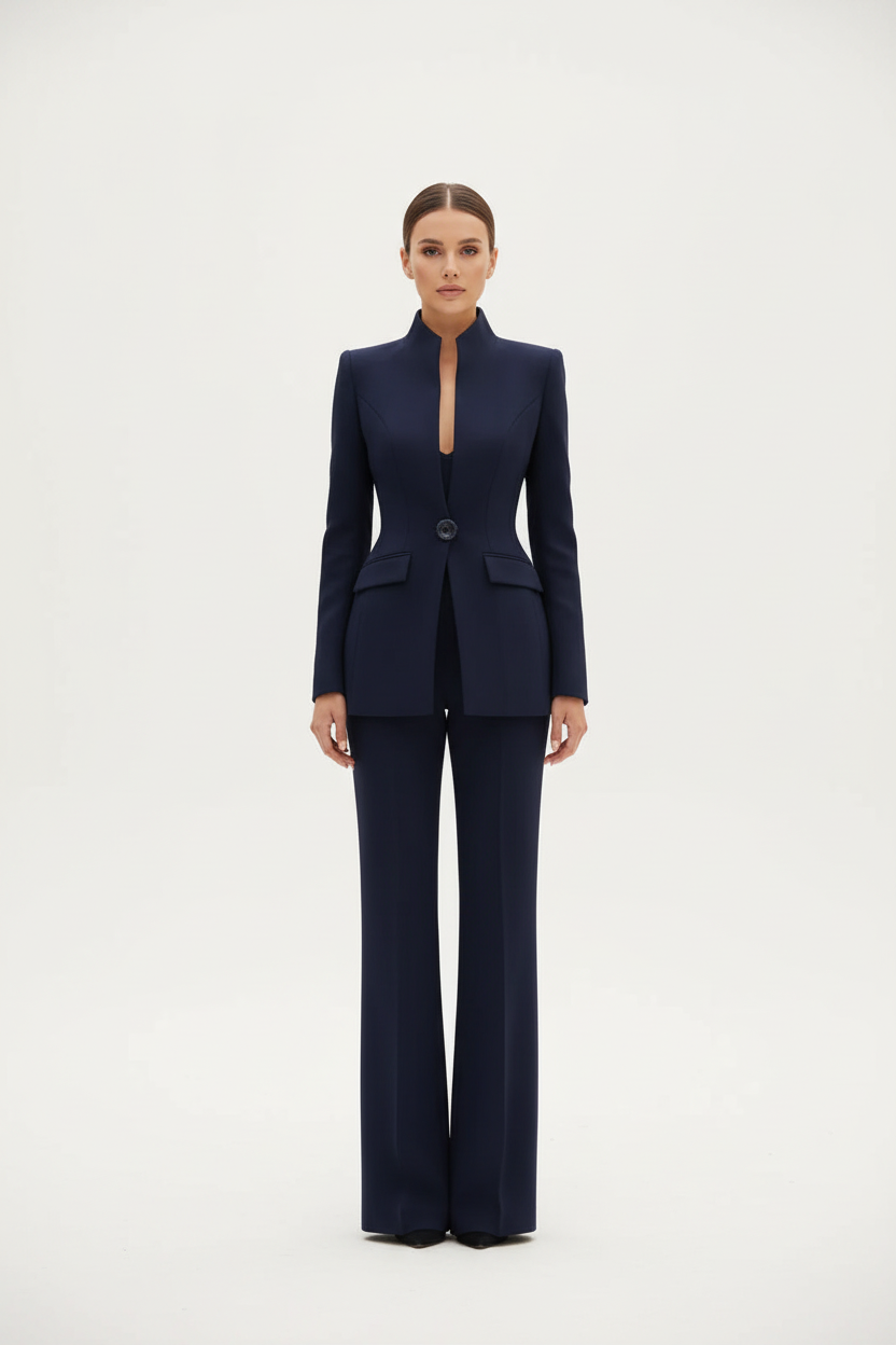 GIA - Elegante Conjunto de Blazer y Pantalón Palazzo