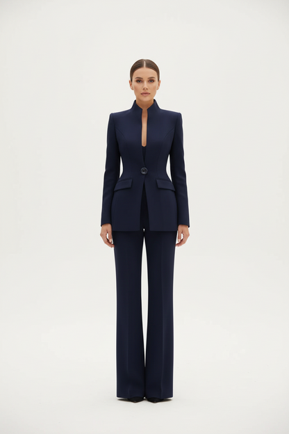 GIA - Elegante Conjunto de Blazer y Pantalón Palazzo