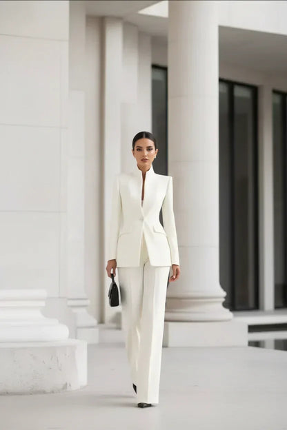 GIA - Elegante Conjunto de Blazer y Pantalón Palazzo