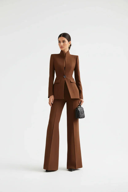 GIA - Elegante Conjunto de Blazer y Pantalón Palazzo