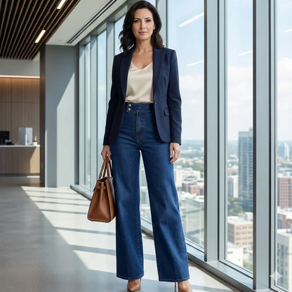 Vaqueros de mujer de cintura alta y pierna ancha