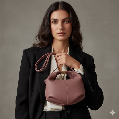 Bolso de Mano Francés - Cuero con Hebilla Estilo Minimalista