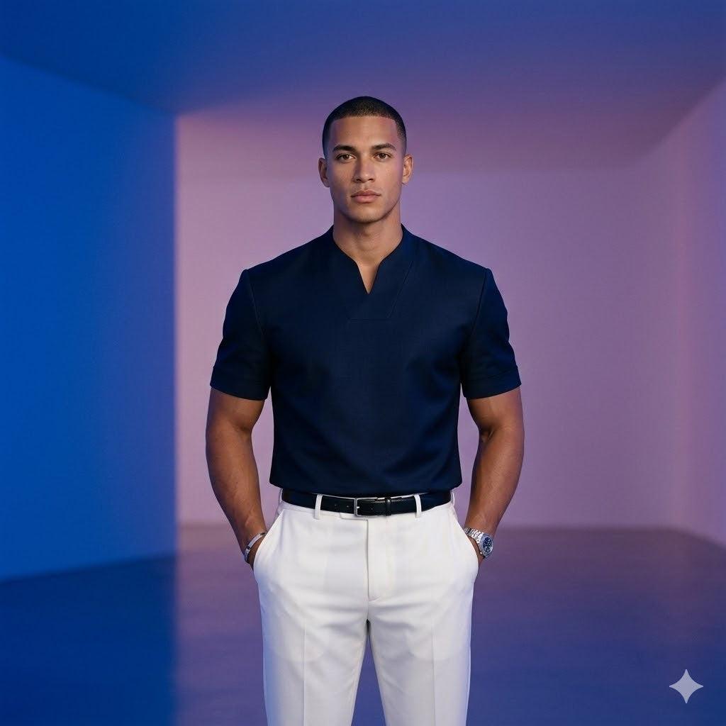 Polo de Cuello Superpuesto Minimalista 'Apex'