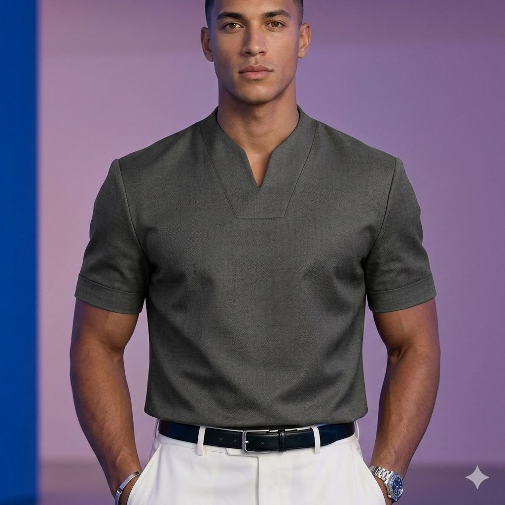 Polo de Cuello Superpuesto Minimalista 'Apex'