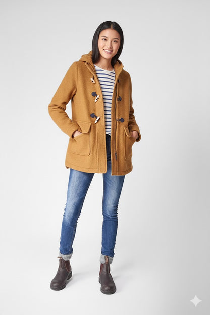 Trenca de lana cocida con capucha