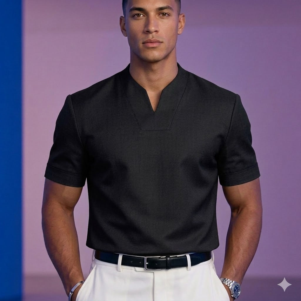 Polo de Cuello Superpuesto Minimalista 'Apex'