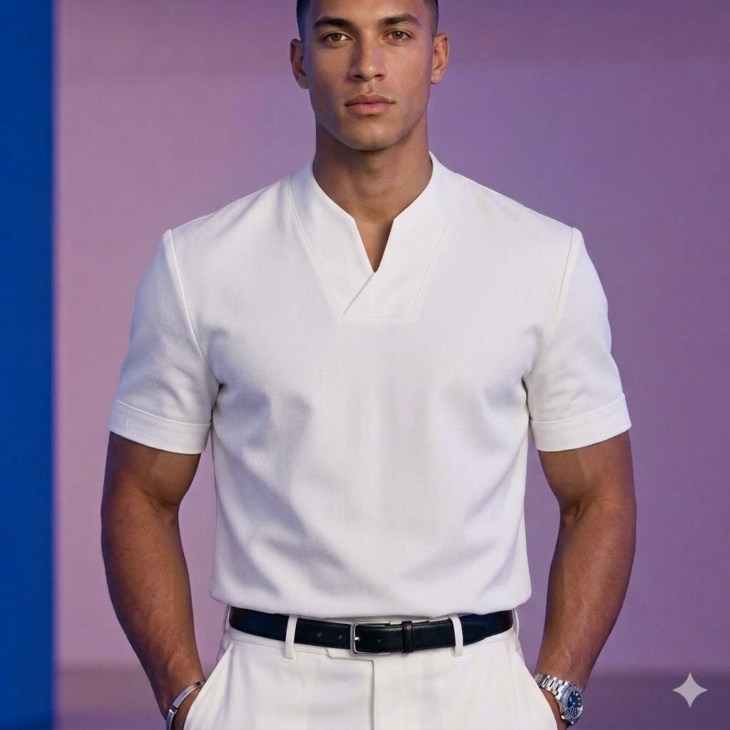 Polo de Cuello Superpuesto Minimalista 'Apex'