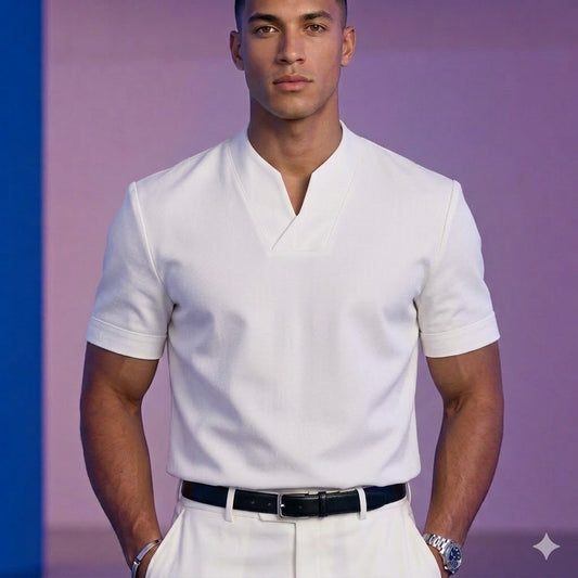 Polo de Cuello Superpuesto Minimalista 'Apex'