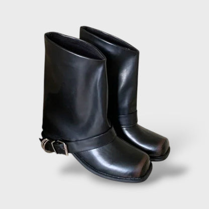 MARA - Botines Cowboy de Punta Cuadrada con Estilo Western