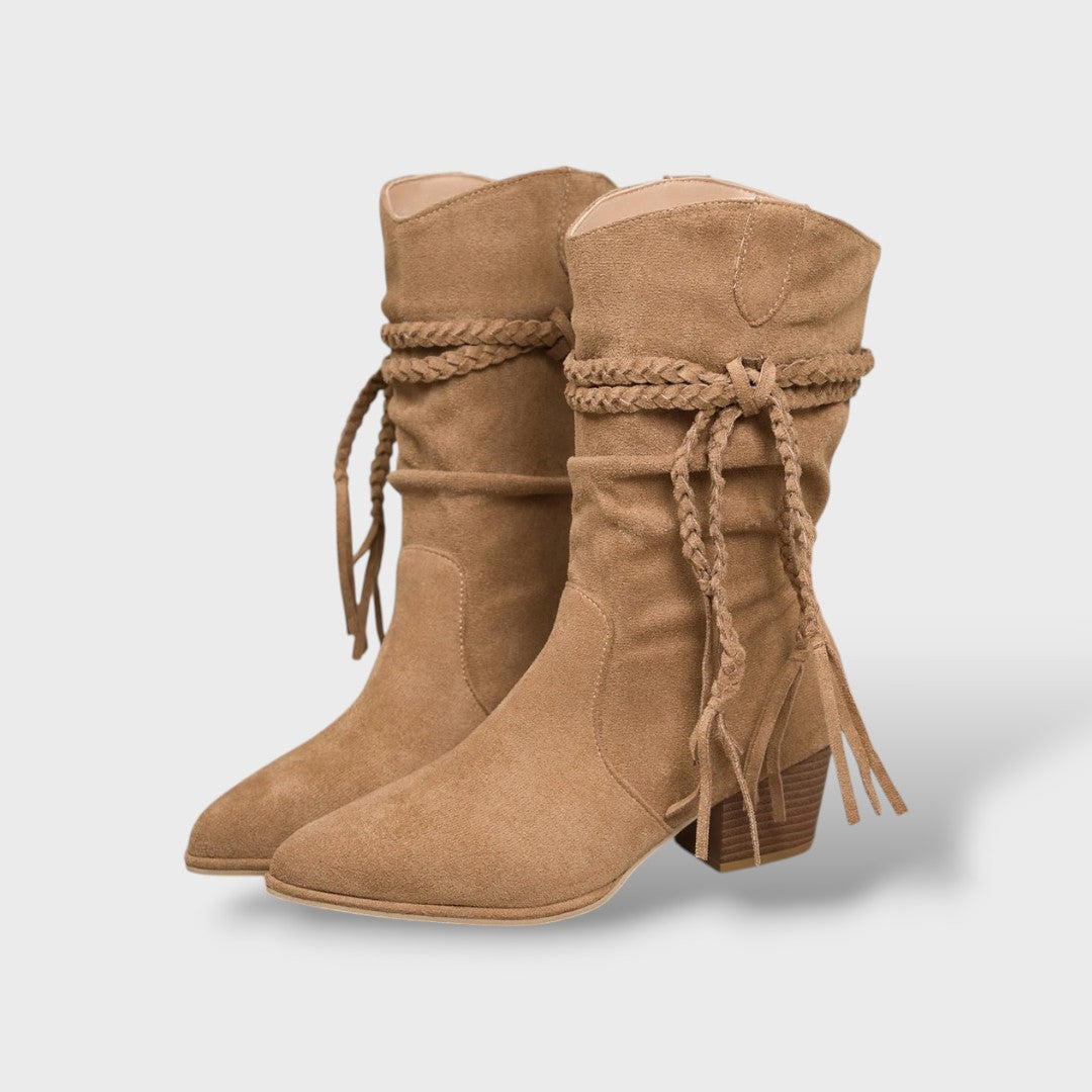 SELENA - Botines Western con Flecos Elegantes