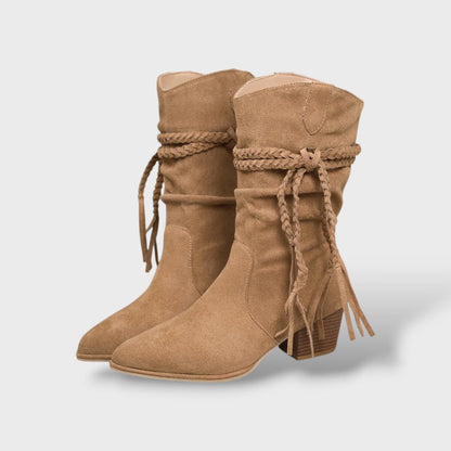 SELENA - Botines Western con Flecos Elegantes
