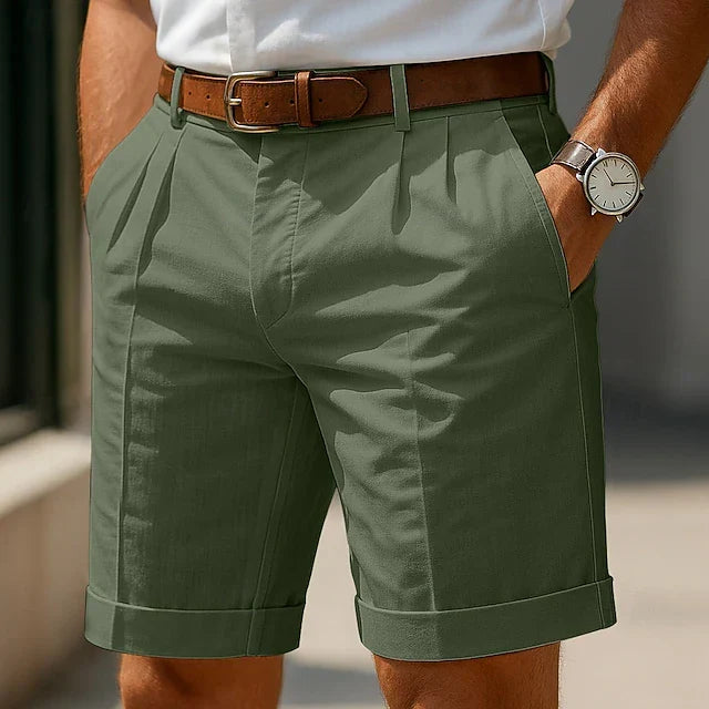 MATEO – Elegantes Pantalones Cortos de Vestir con Pliegues